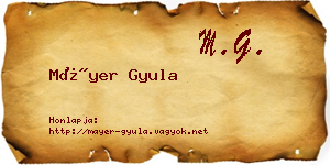 Máyer Gyula névjegykártya